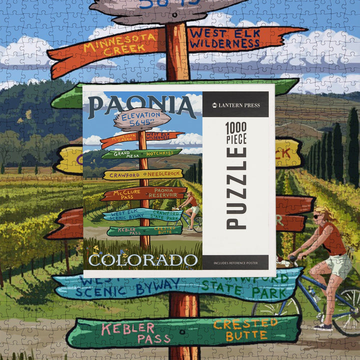 Paonia, Colorado, Destination Signpost, Jigsaw Puzzle Puzzle Lantern Press 