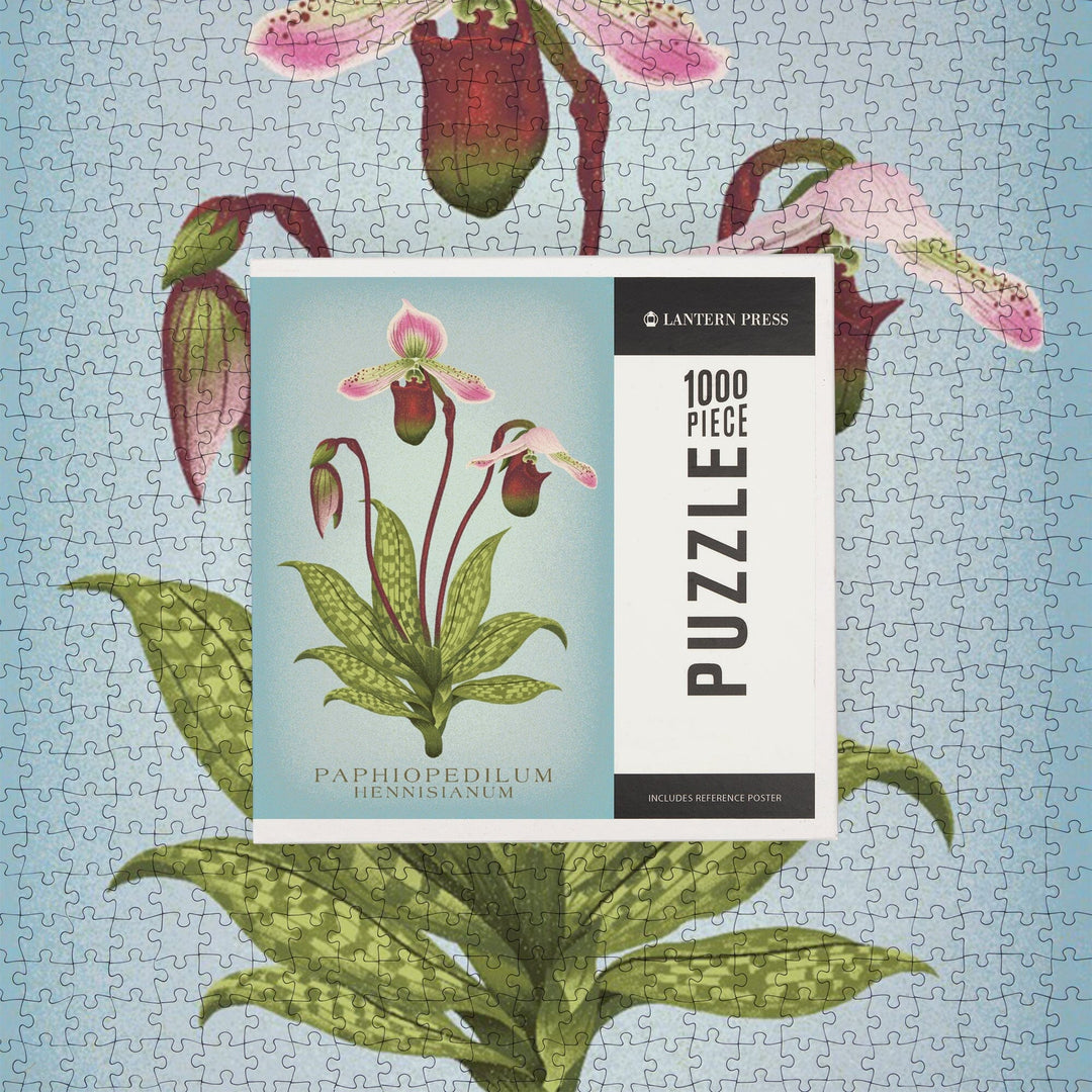 Paphiopedilum, Orchid, Vintage Flora, Jigsaw Puzzle Puzzle Lantern Press 