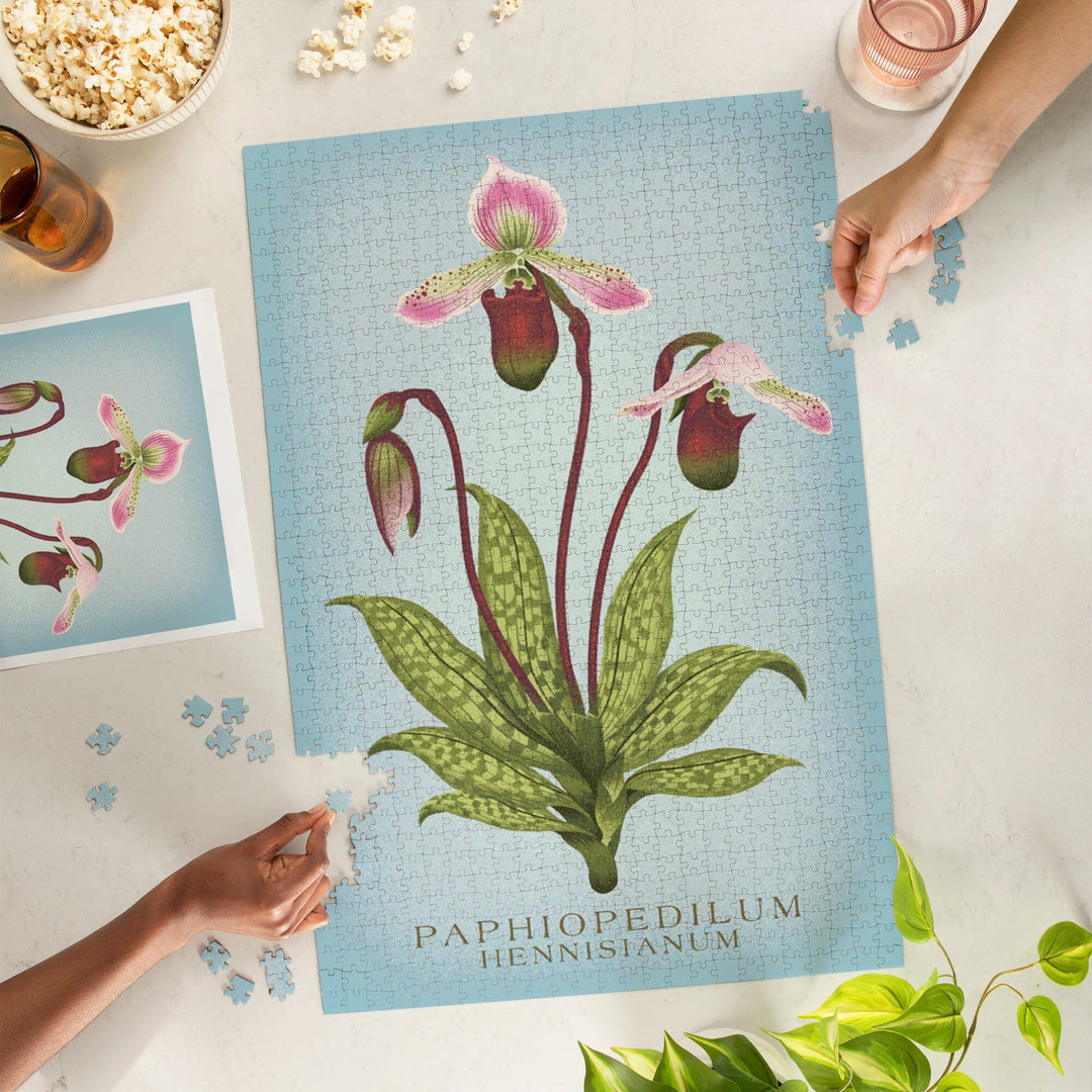 Paphiopedilum, Orchid, Vintage Flora, Jigsaw Puzzle Puzzle Lantern Press 