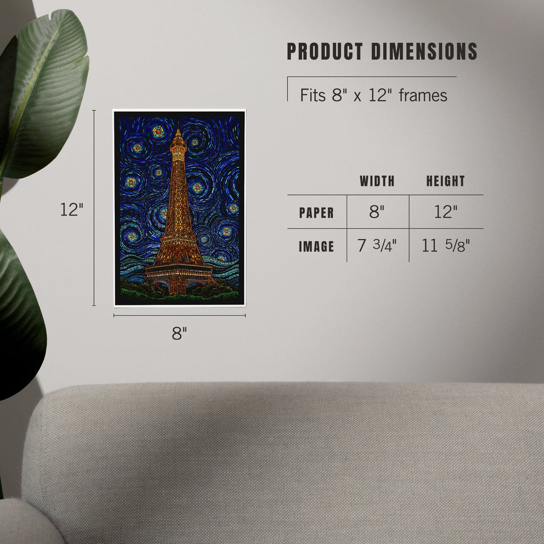 Paris, France, Eiffel Tower Mosaic, Art & Giclee Prints Art Lantern Press 