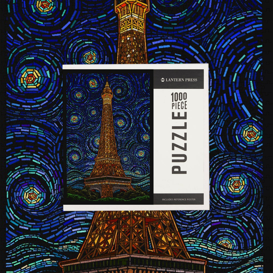 Paris, France, Eiffel Tower Mosaic, Jigsaw Puzzle Puzzle Lantern Press 
