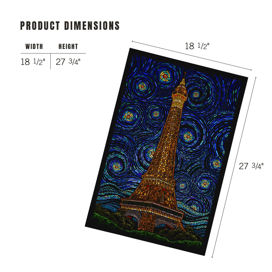 Paris, France, Eiffel Tower Mosaic, Jigsaw Puzzle Puzzle Lantern Press 