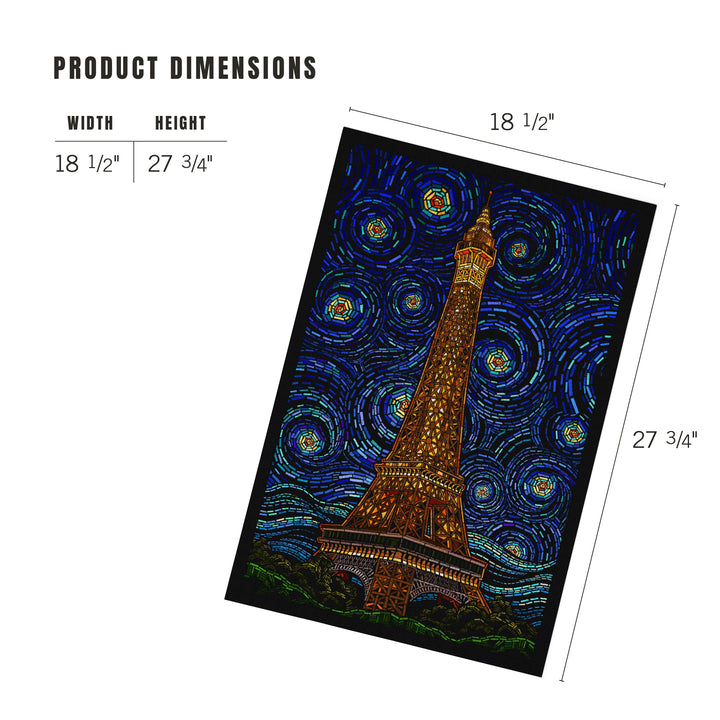 Paris, France, Eiffel Tower Mosaic, Jigsaw Puzzle Puzzle Lantern Press 