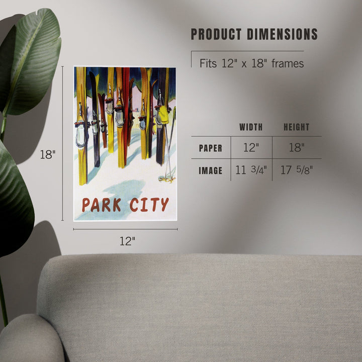Park City, Utah, Colorful Skis, Art & Giclee Prints Art Lantern Press 