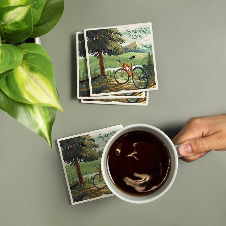 Park City, Utah, Get Outside Series, Off to Wander, Cycling with Mountains, Coasters Coasters Lantern Press 