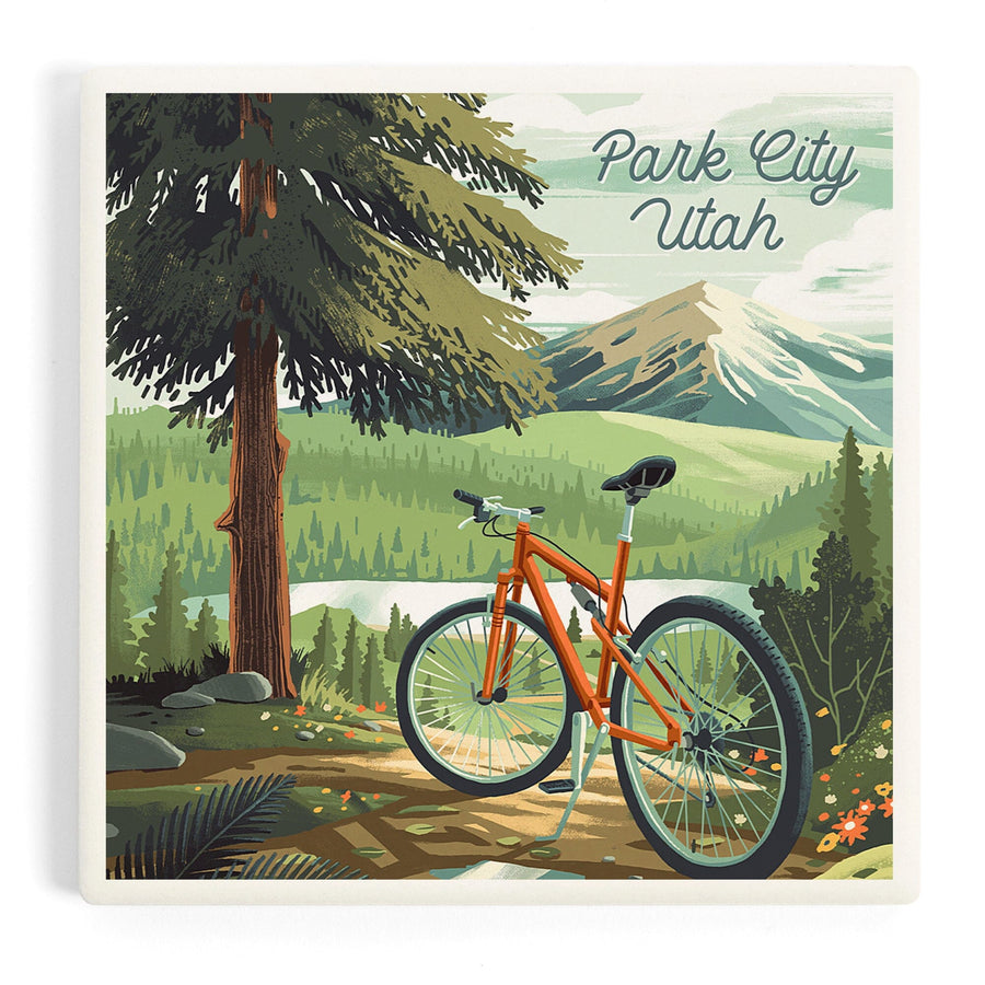 Park City, Utah, Get Outside Series, Off to Wander, Cycling with Mountains, Coasters Coasters Lantern Press 