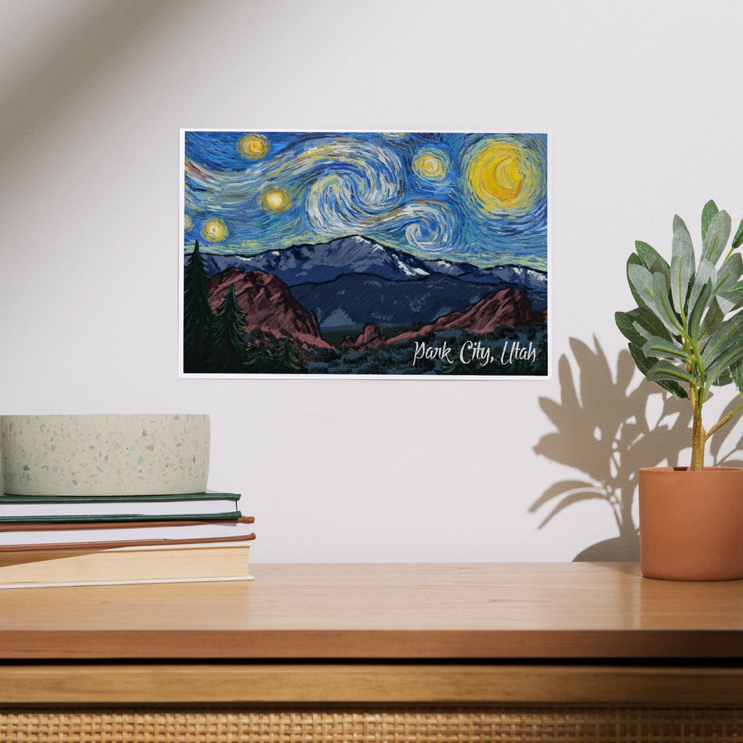 Park City, Utah, Mountain Peak, Starry Night, Art & Giclee Prints Art Lantern Press 