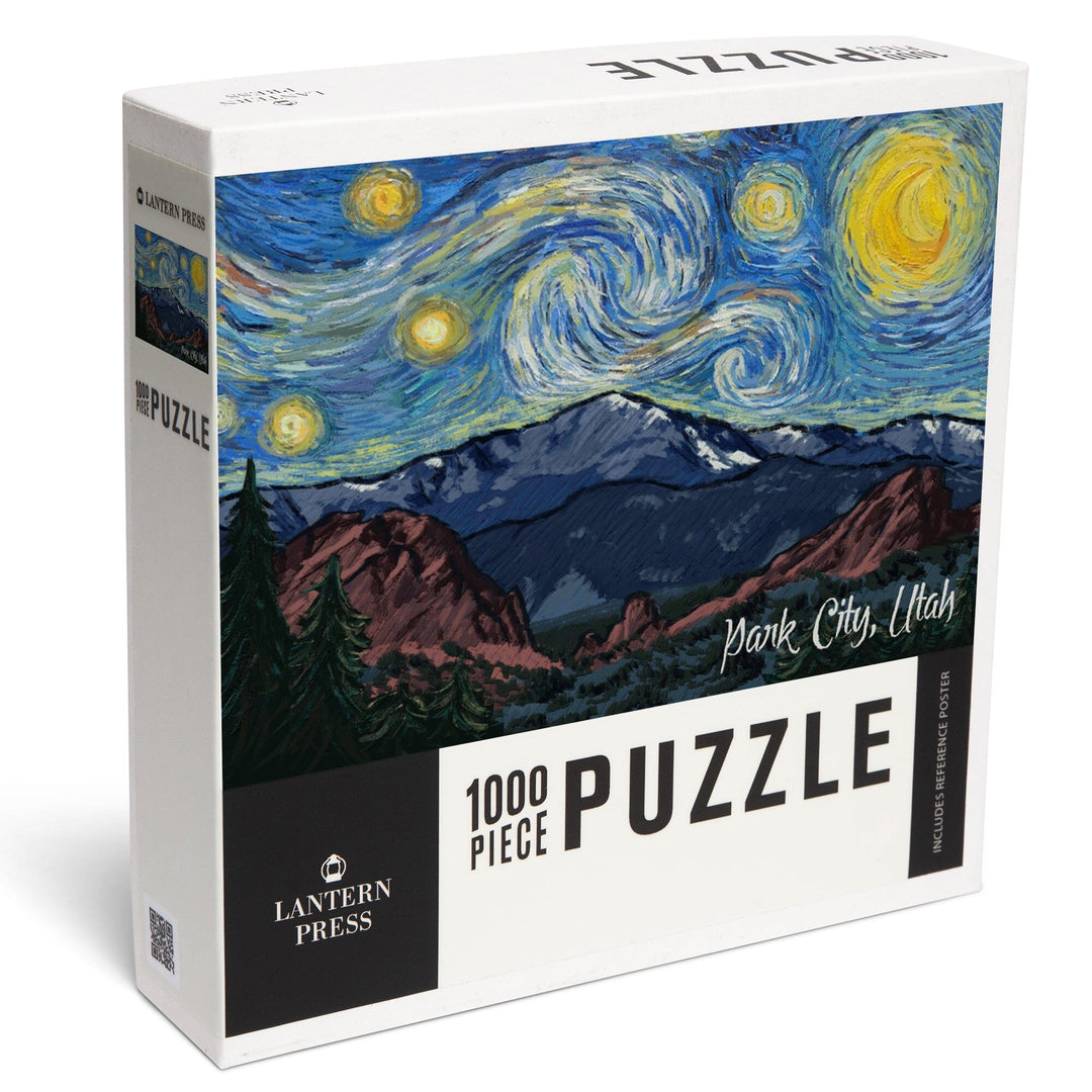Park City, Utah, Mountain Peak, Starry Night, Jigsaw Puzzle Puzzle Lantern Press 