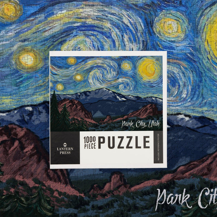 Park City, Utah, Mountain Peak, Starry Night, Jigsaw Puzzle Puzzle Lantern Press 