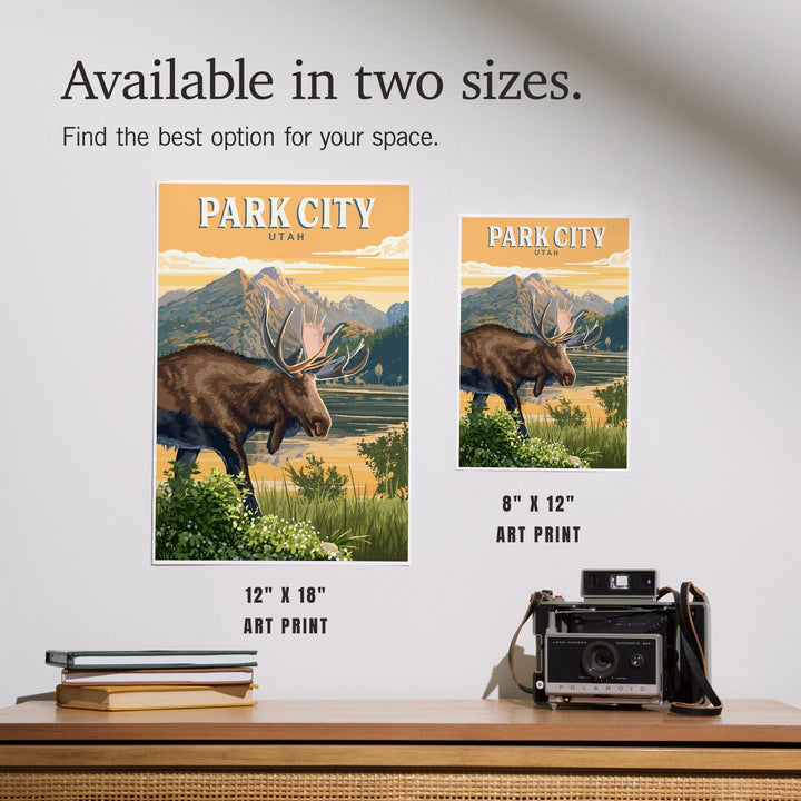 Park City, Utah, Painterly, Moose, Art & Giclee Prints Art Lantern Press 