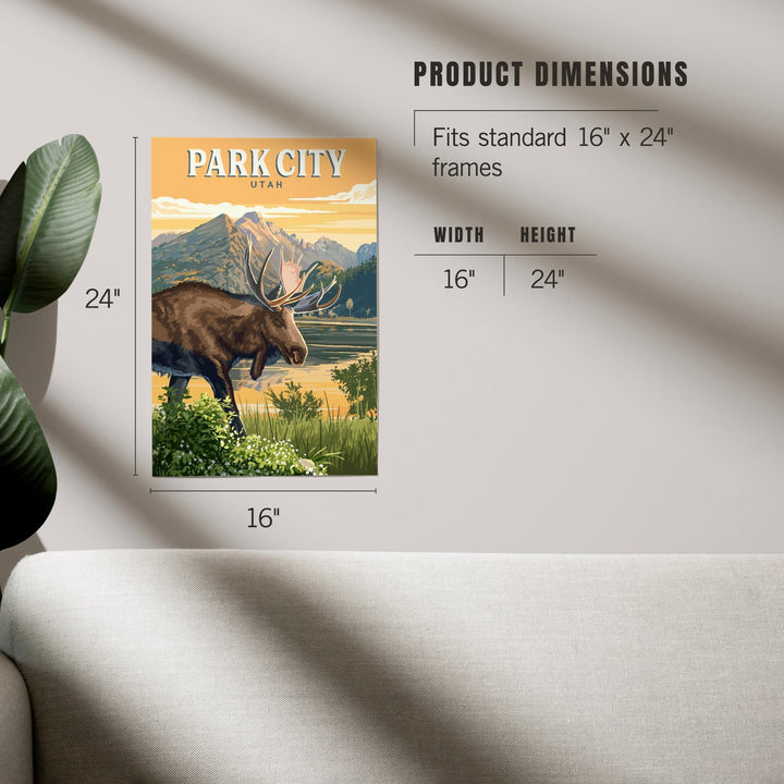 Park City, Utah, Painterly, Moose, Art & Giclee Prints Art Lantern Press 