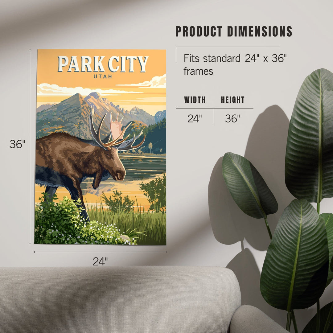 Park City, Utah, Painterly, Moose, Art & Giclee Prints Art Lantern Press 