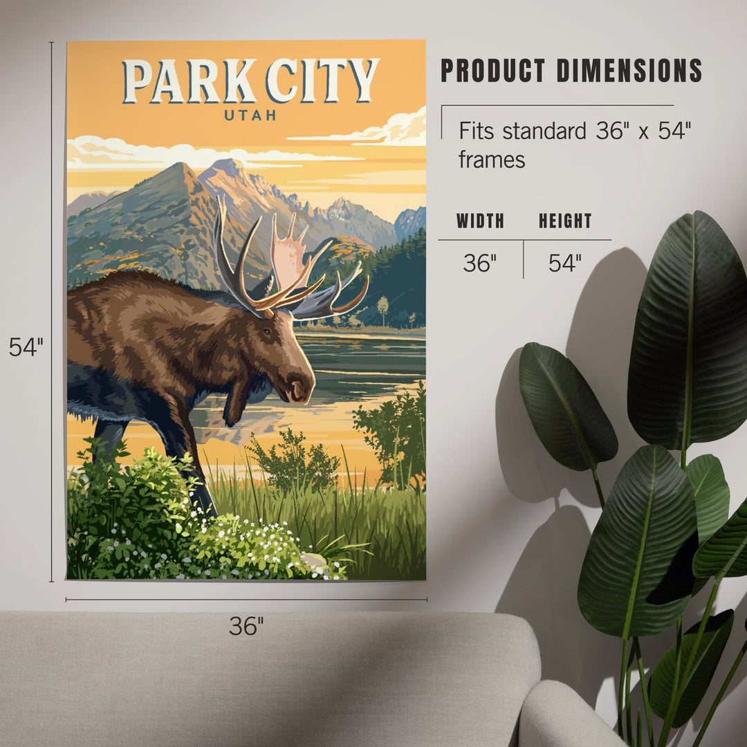 Park City, Utah, Painterly, Moose, Art & Giclee Prints Art Lantern Press 