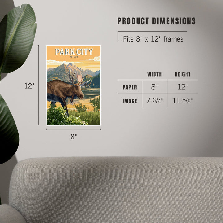 Park City, Utah, Painterly, Moose, Art & Giclee Prints Art Lantern Press 