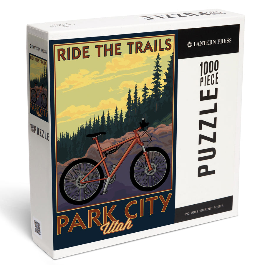 Park City, Utah, Ride the Trails, Mountain Bike Scene, Jigsaw Puzzle Puzzle Lantern Press 
