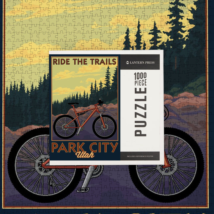 Park City, Utah, Ride the Trails, Mountain Bike Scene, Jigsaw Puzzle Puzzle Lantern Press 