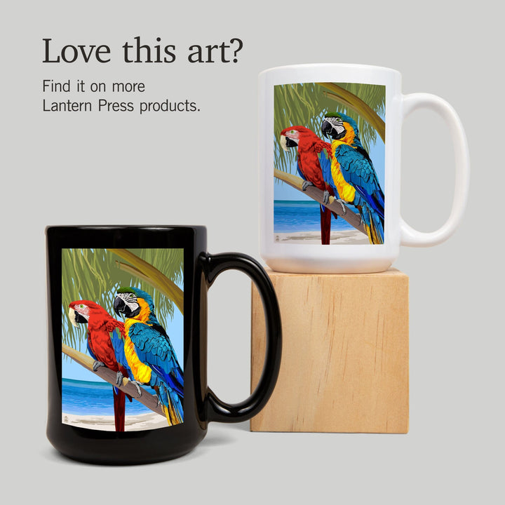 Parrots, Lantern Press Artwork, Ceramic Mug Mugs Lantern Press 