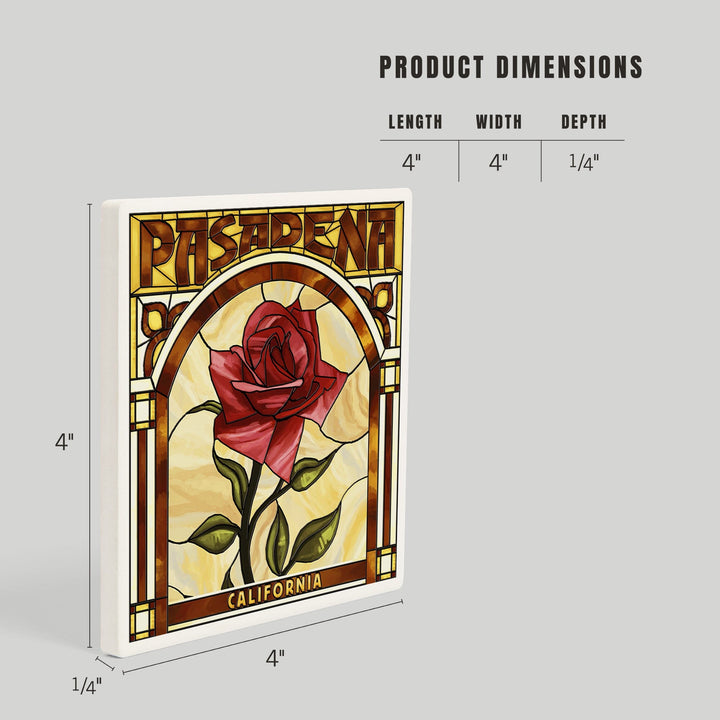 Pasadena, California, Rose Stained Glass, Coasters Coasters Lantern Press 