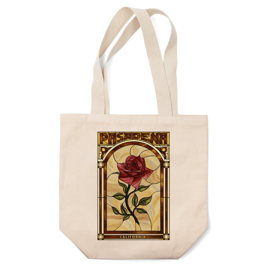 Pasadena, California, Rose Stained Glass, Tote Bag Totes Lantern Press 