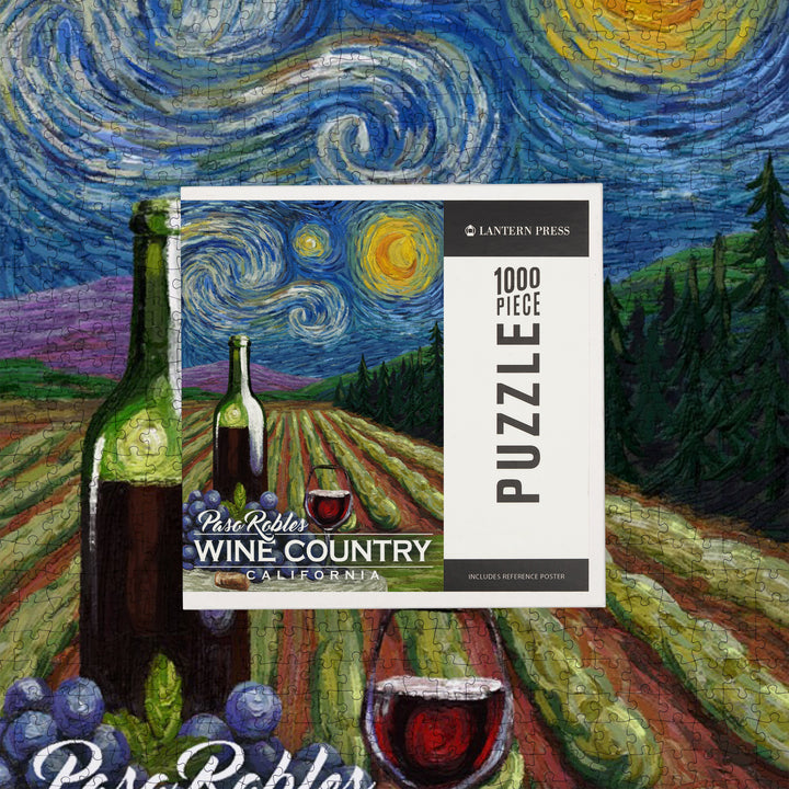 Paso Robles Wine Country, California, Vineyard, Starry Night, Jigsaw Puzzle Puzzle Lantern Press 