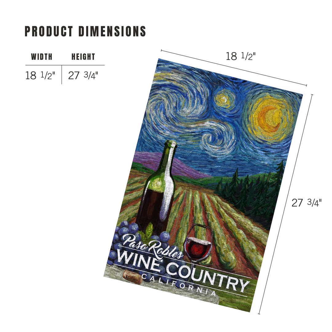Paso Robles Wine Country, California, Vineyard, Starry Night, Jigsaw Puzzle Puzzle Lantern Press 