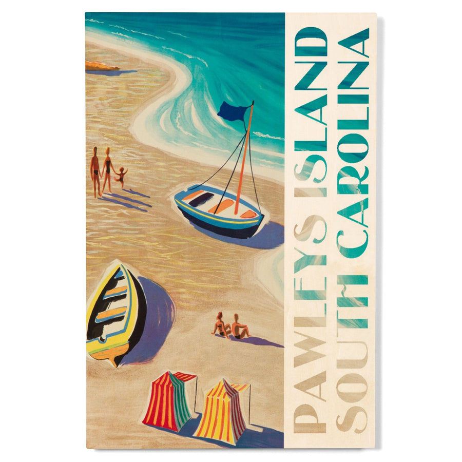 Pawleys Island, South Carolina, Beach Scene, Lantern Press Artwork, Wood Signs and Postcards Wood Lantern Press 