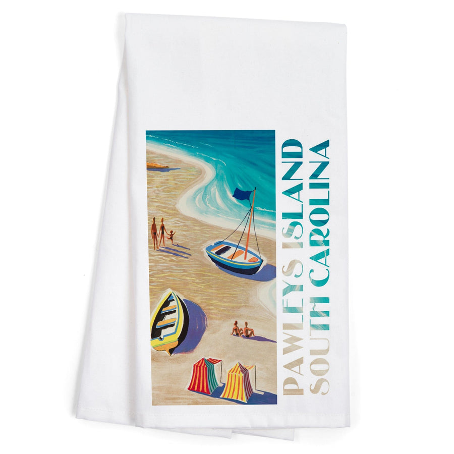 Pawleys Island, South Carolina, Beach Scene, Organic Cotton Kitchen Tea Towels Kitchen Lantern Press 