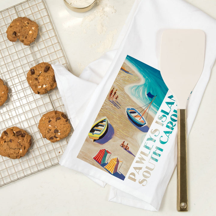 Pawleys Island, South Carolina, Beach Scene, Organic Cotton Kitchen Tea Towels Kitchen Lantern Press 