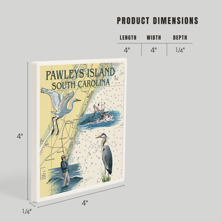 Pawleys Island, South Carolina, Nautical Chart, Coasters Coasters Lantern Press 