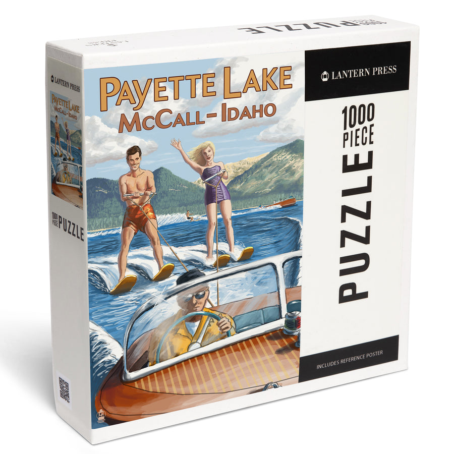 Payette Lake, McCall, Idaho, Water Skiing Scene, Jigsaw Puzzle Puzzle Lantern Press 