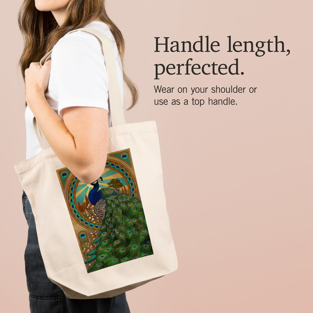 Peacock, Art Nouveau, Tote Bag Totes Lantern Press 