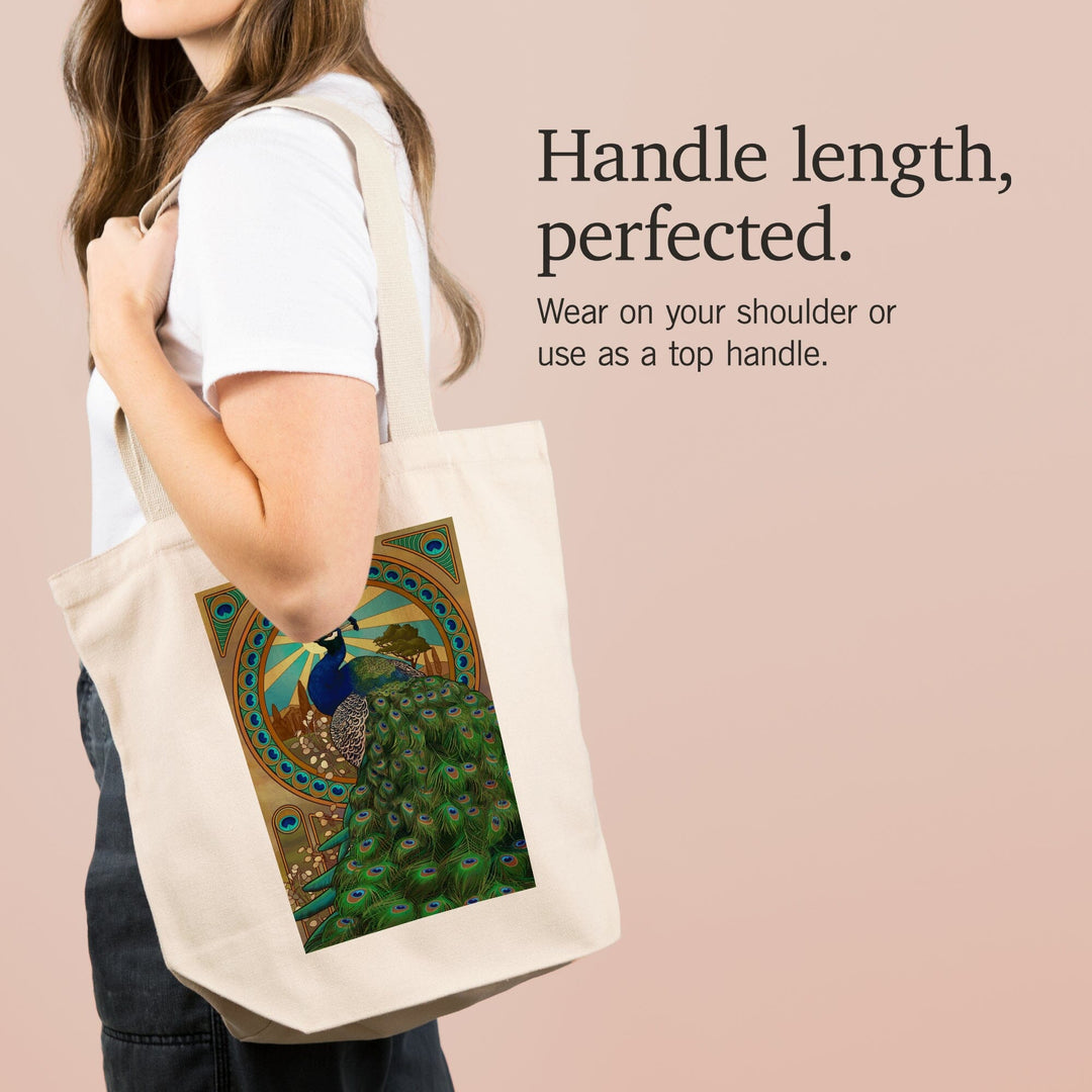 Peacock, Art Nouveau, Tote Bag Totes Lantern Press 