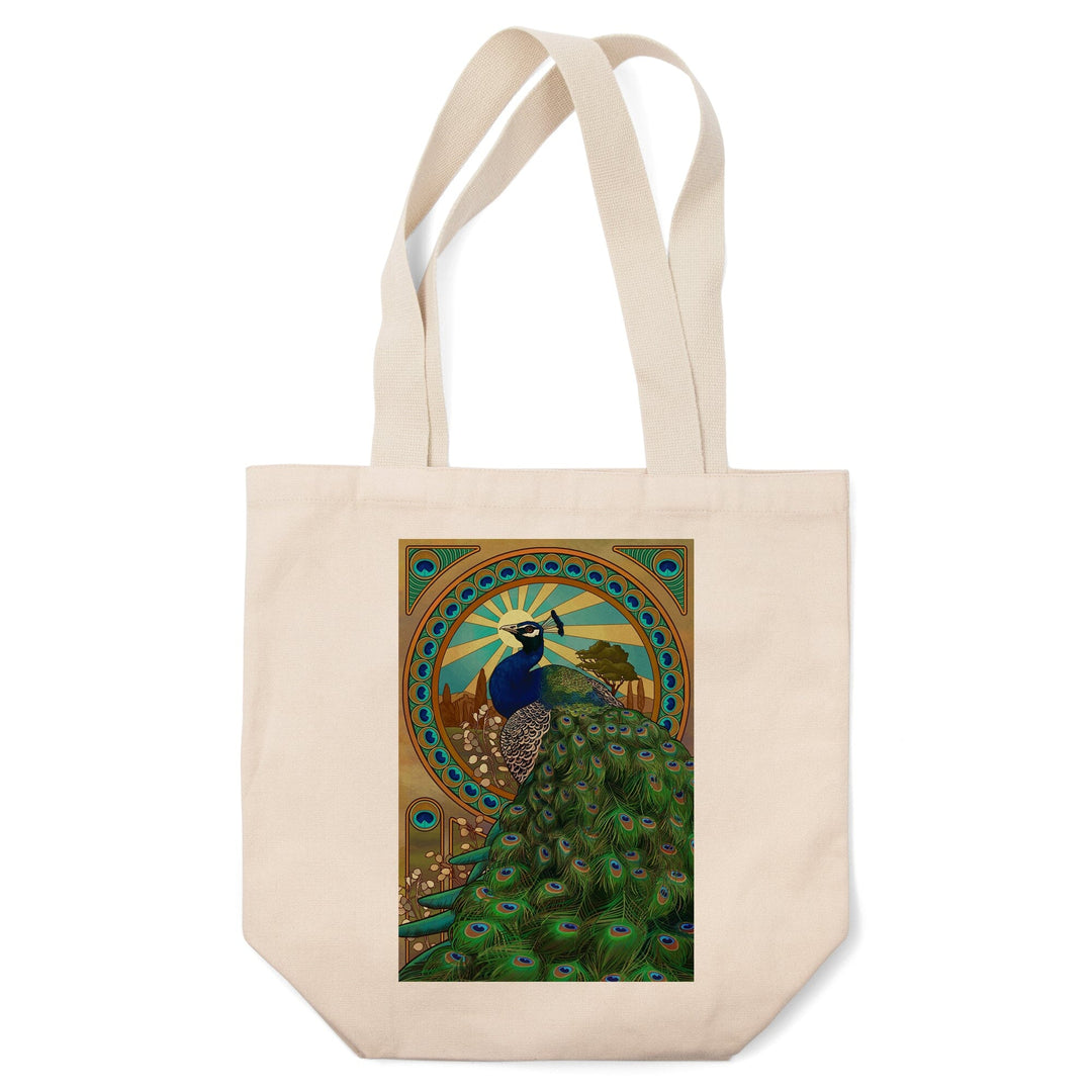 Peacock, Art Nouveau, Tote Bag Totes Lantern Press 