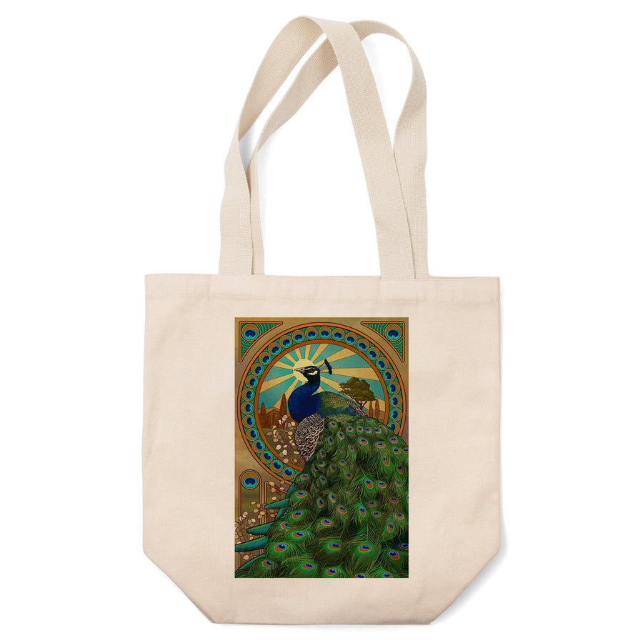 Peacock, Art Nouveau, Tote Bag Totes Lantern Press 