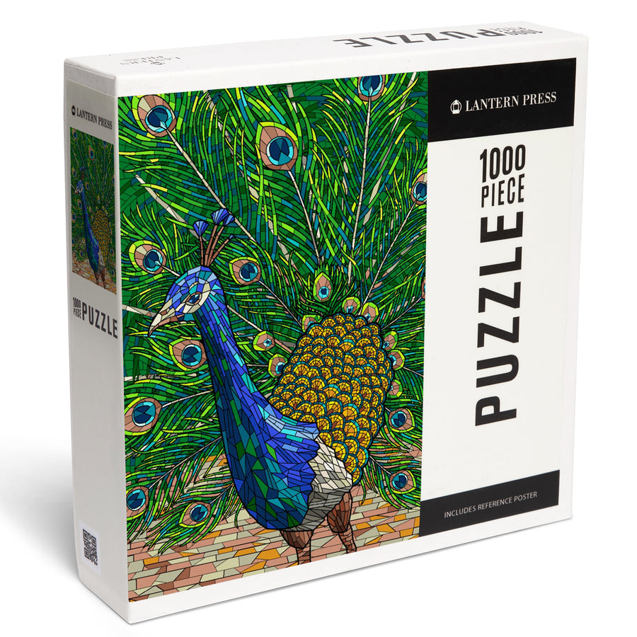 Peacock, Mosaic, Jigsaw Puzzle Puzzle Lantern Press 