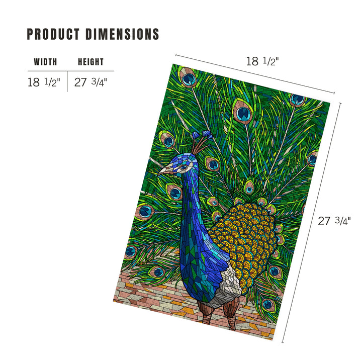 Peacock, Mosaic, Jigsaw Puzzle Puzzle Lantern Press 