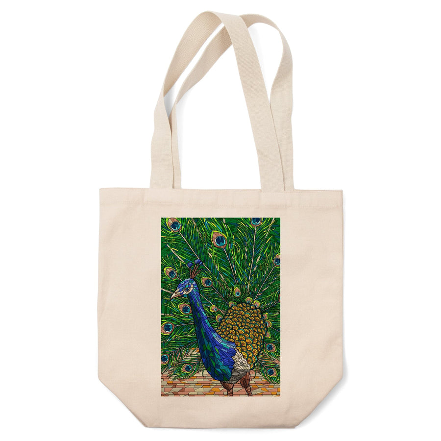 Peacock, Mosaic, Tote Bag Totes Lantern Press 