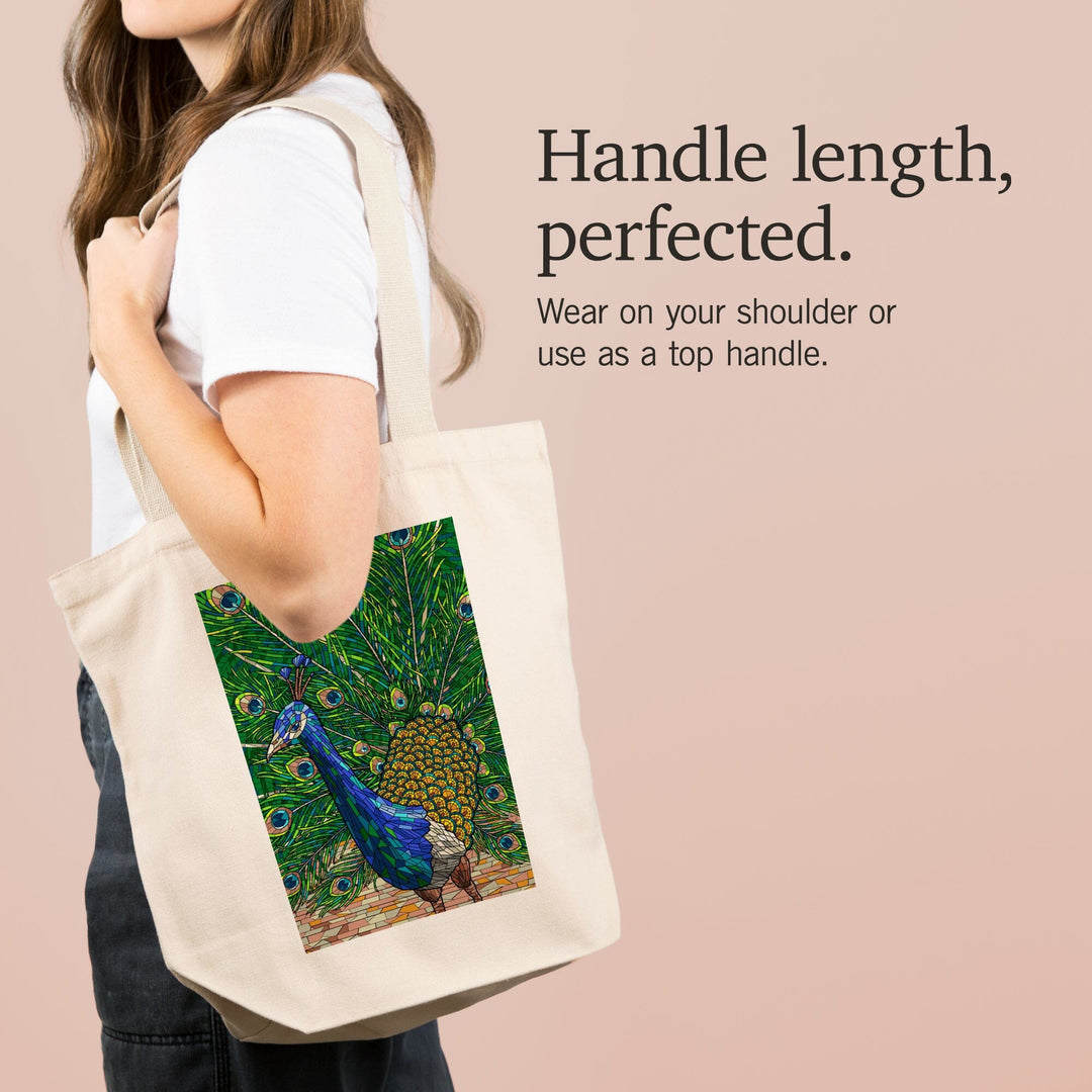 Peacock, Mosaic, Tote Bag Totes Lantern Press 