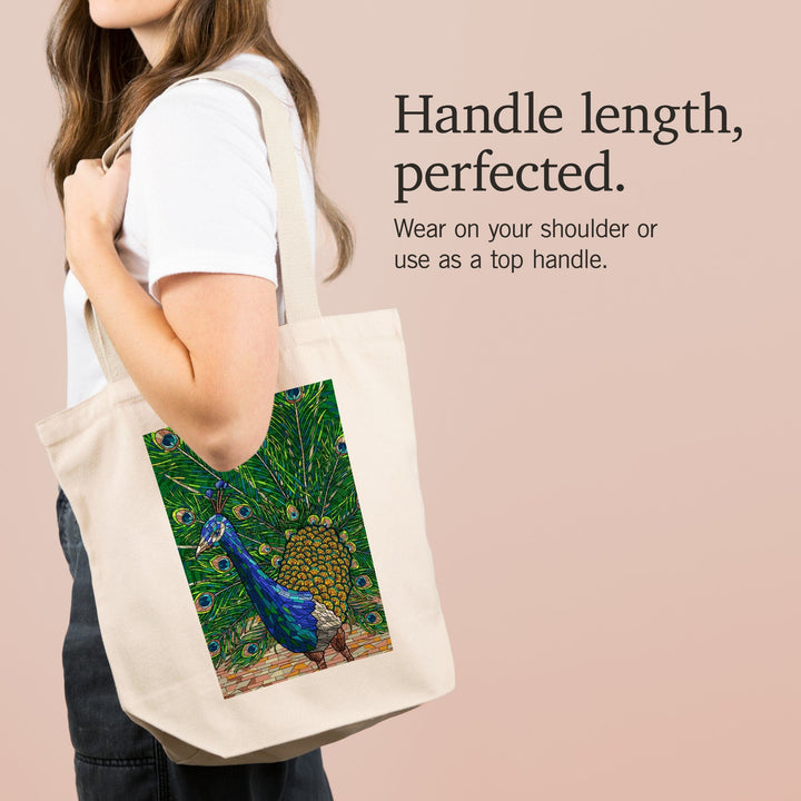Peacock, Mosaic, Tote Bag Totes Lantern Press 