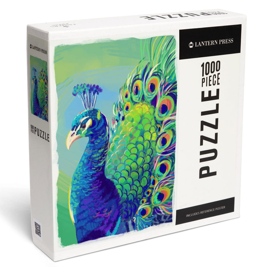 Peacock, Vivid, Jigsaw Puzzle Puzzle Lantern Press 
