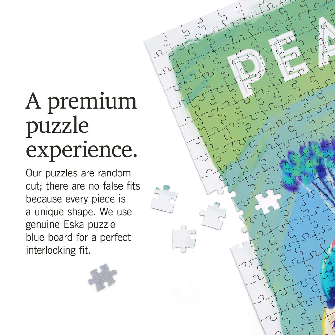 Peacock, Vivid Series, Jigsaw Puzzle Puzzle Lantern Press 