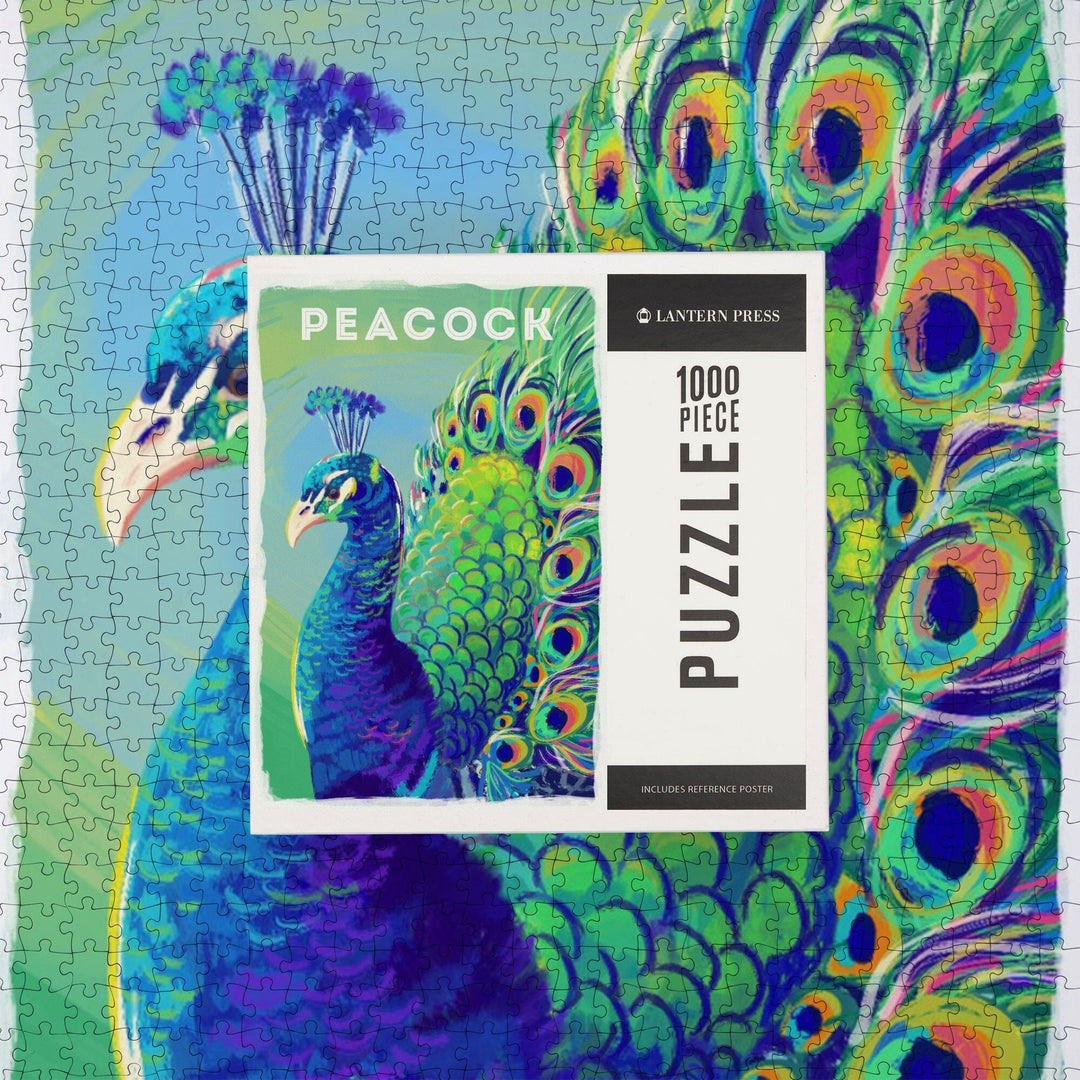 Peacock, Vivid Series, Jigsaw Puzzle Puzzle Lantern Press 