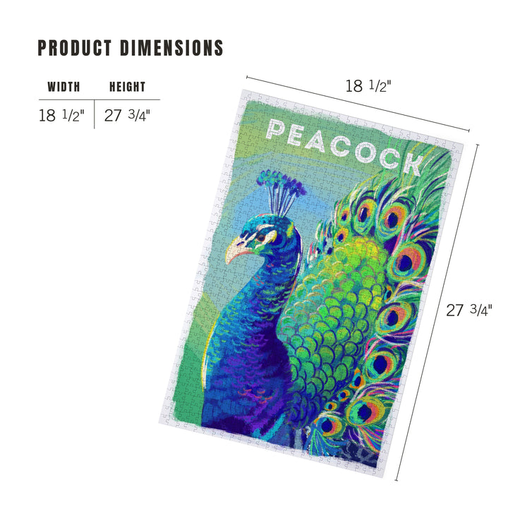 Peacock, Vivid Series, Jigsaw Puzzle Puzzle Lantern Press 