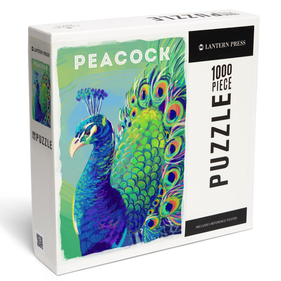 Peacock, Vivid Series, Jigsaw Puzzle Puzzle Lantern Press 