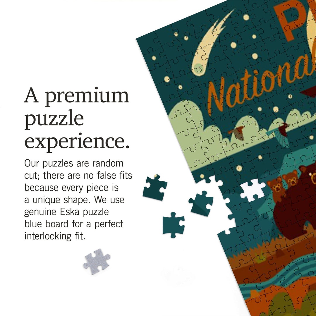 Pecos National Historic Park, New Mexico, Night Scene, Geometric, Jigsaw Puzzle Puzzle Lantern Press 