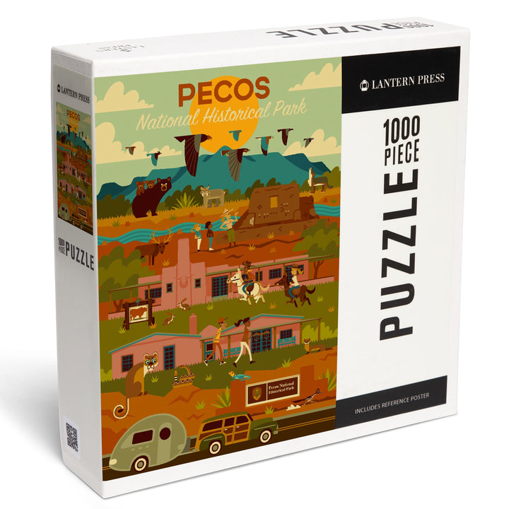 Pecos National Historical Park, New Mexico, Geometric, Jigsaw Puzzle Puzzle Lantern Press 