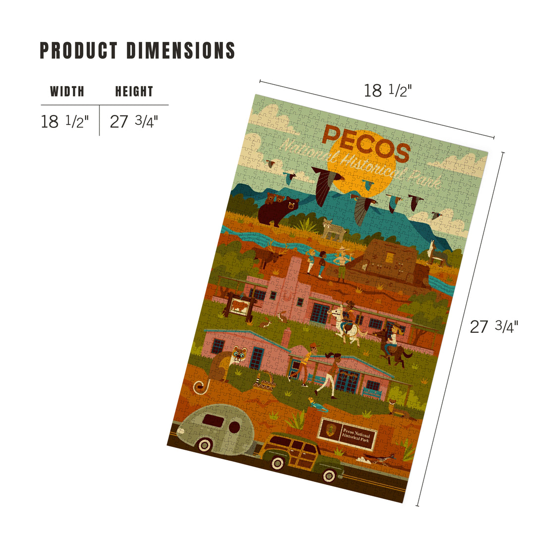 Pecos National Historical Park, New Mexico, Geometric, Jigsaw Puzzle Puzzle Lantern Press 