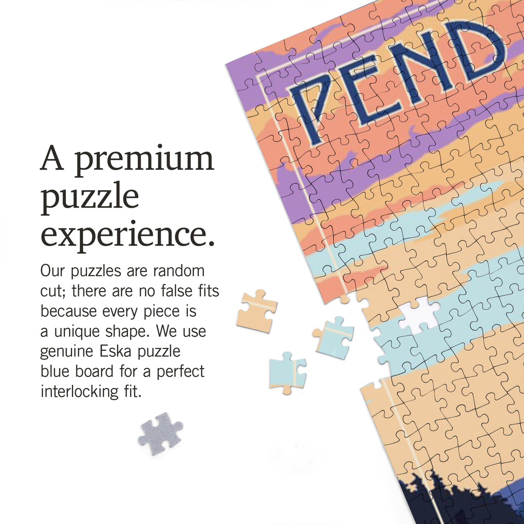 Pend Oreille, Idaho, Canoe and Lake, Jigsaw Puzzle Puzzle Lantern Press 