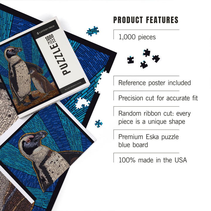 Penguin, Mosaic, Jigsaw Puzzle Puzzle Lantern Press 