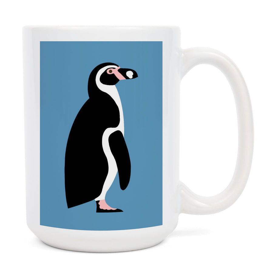 Penguin, Retro Style, Contour, Lantern Press Artwork, Ceramic Mug Mugs Lantern Press 